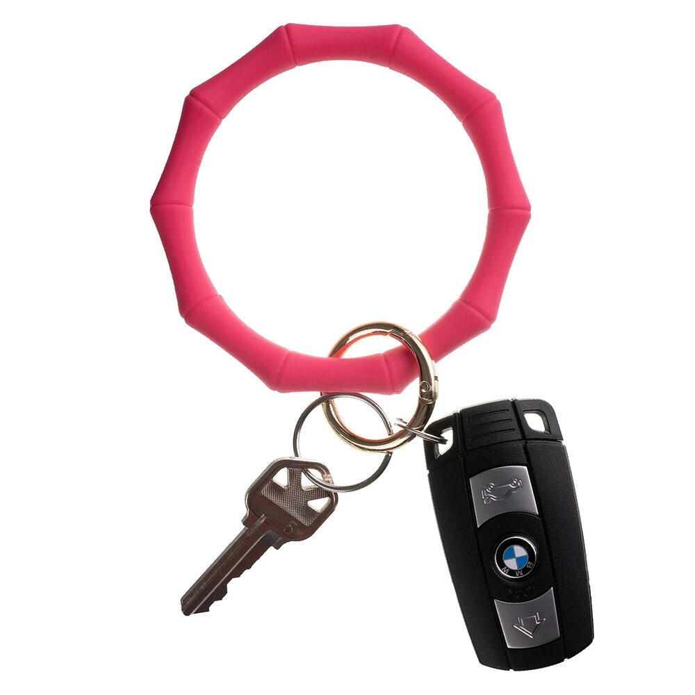 6872 Key Ring Bracelet Keychain Wristlet Keychain Bangle Key Ring Hot Pink